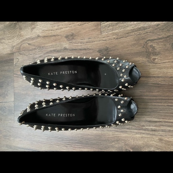 Kate Preston Studded Black Heels - Picture 2 of 3